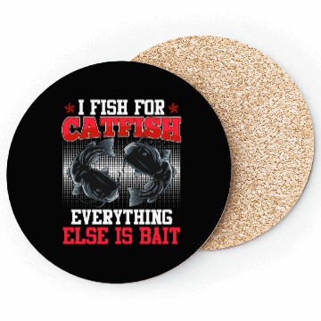 Discover Flathead I fish for Catfish Fishing Noodling Coasters
