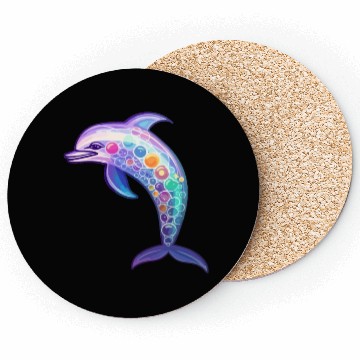 Discover Kawaii Dolphin - Fantastical Ocean Dreams Coasters