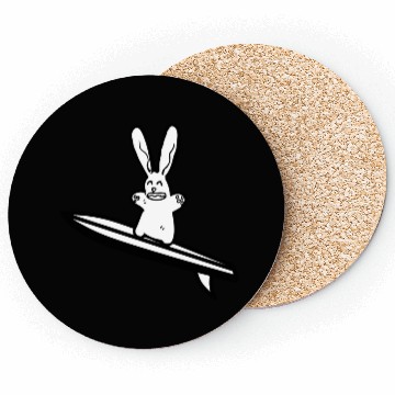 Discover Bunny Surfer Cute Rabbit Lover Owner American Coasters