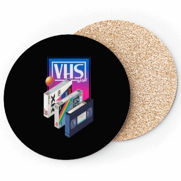 Discover 80s T ShirtVHS world Coasters