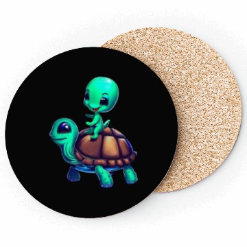 Discover Alien Riding a Turtle Coasters