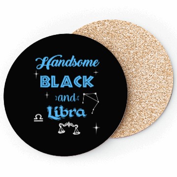 Discover Handsome Black Libra Coasters