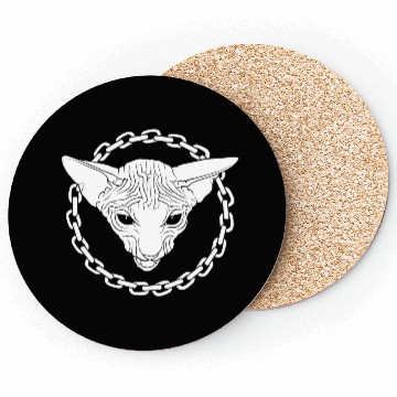 Discover Mad White Sphynx Cat Coasters