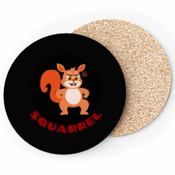 Discover Squarrel Squirrel Pun Coasters