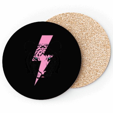Discover tiger and hot pink lightning bolt premium Coasters