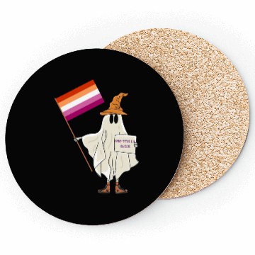 Discover Halloween Ghost With Lesbian Flag Coasters
