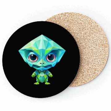 Discover Alien Extraterrestrial Green Polygon Coasters