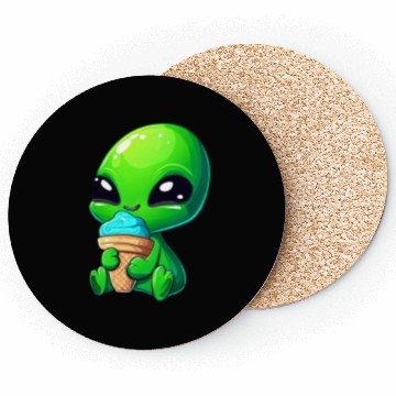 Discover Alien Extraterrestrial Ice Blue Green Coasters