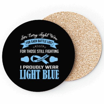 Discover I Proudly Wear Light Blue Prostate Cancer Coasters