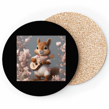 Discover Aesthetic Cottagecore Floral Cute Squirrel Playing Coasters