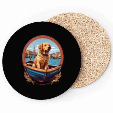 Discover Golden Retriever's Venice Voyage Coasters