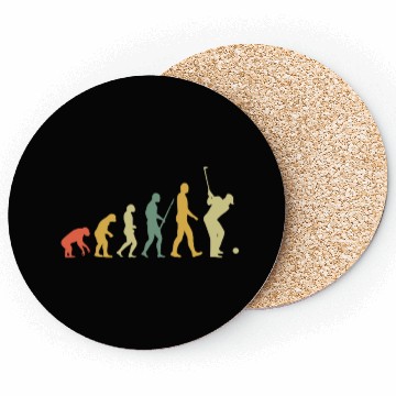 Discover Golf Player Evolution Golf Club Golfer Golf Retro Coasters