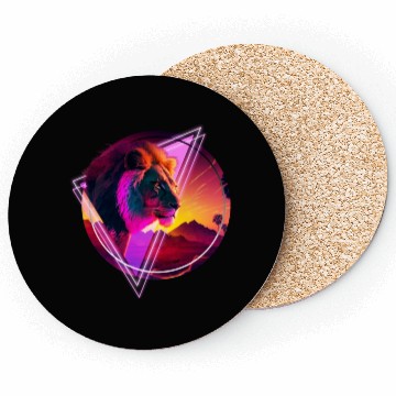 Discover Synthwave desert Lion Coasters