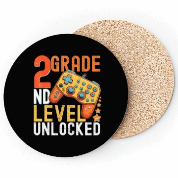 Discover 2nd Grade Level Unlocked Video Game Back to School Coasters