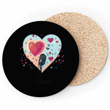 Discover Microphone, music, singer, artist, heart, gift Coasters