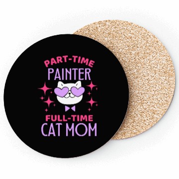Discover Funny Painter Mom Cat Lover Coasters