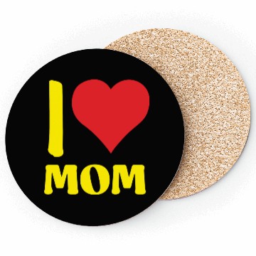 Discover I Love Mom Yellow Coasters