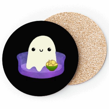 Discover Couch Potato Ghost With Potato Chips Coasters