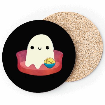 Discover Couch Potato Ghost With Potato Chips Coasters