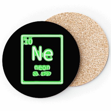 Discover Neon Element Green Periodic Table Chemistry Nerd Coasters