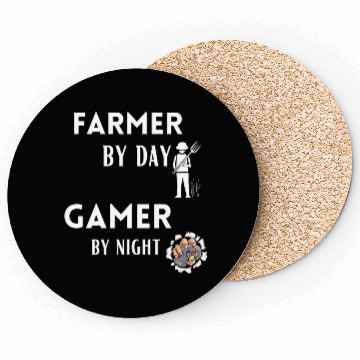 Discover Funny Farmer Farmer By Day Gamer By Night Funny Coasters