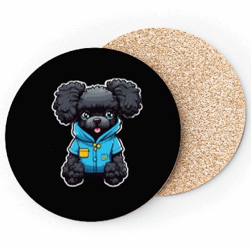 Discover Poodle in Blue Pajamas Coasters