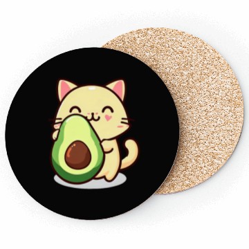 Discover Cat with avocado Coasters