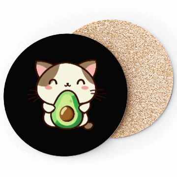 Discover Cat with avocado Coasters
