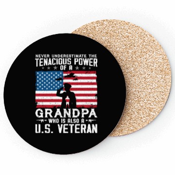 Discover US Army Veteran Grandpa Coasters
