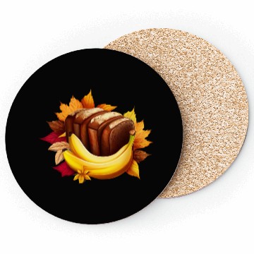 Discover Autumnal Banana Bread: Delight Amidst Colorful Lea Coasters