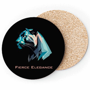 Discover Fierce Elegance Geometric Tiger Design Coasters