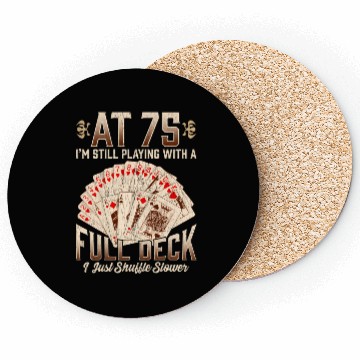 Discover 75th 75 Poker Playing Card Saying Coasters