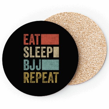 Discover Stylish Retro 70´s Eat Sleep BJJ Repeat Coasters
