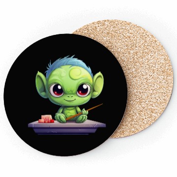 Discover Alien Enjoying Sushi Coasters