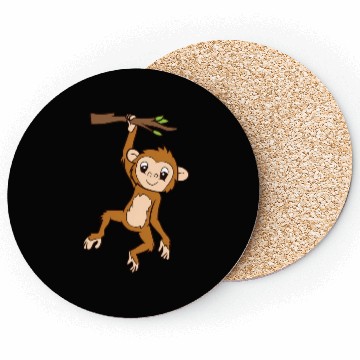 Discover Monkey Hanging On Branch Ape Monkey Coasters