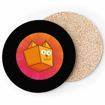 Discover Cute Square Orange Cat Coasters