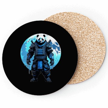 Discover Panda Shadowblade: Ninja Samurai Elegance Coasters