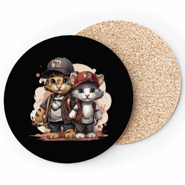 Discover Cute Cats Going Back to School Coasters