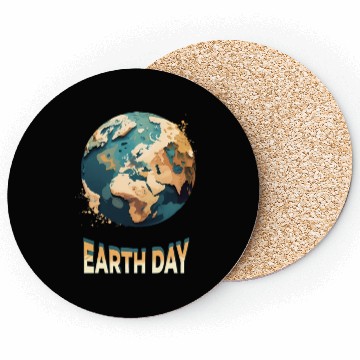 Discover Earth Day: unique illustration earth design Coasters