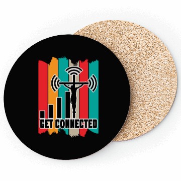 Discover Get Connected Love Jesus Christian Christmas Coasters
