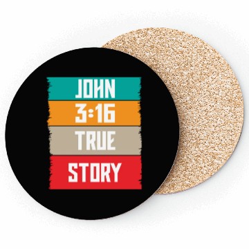 Discover John 3:16 Lve Jesus Christian Christmas Coasters