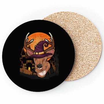 Discover Witch hat forest animal gift Halloween deer Coasters