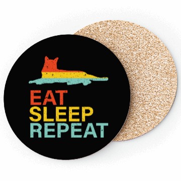 Discover Vintage Cat Life Eat Sleep Repeat Coasters