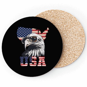 Discover gift idea bald eagle american flag Coasters
