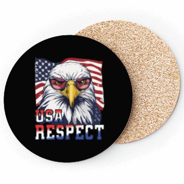 Discover gift idea bald eagle american flag Coasters