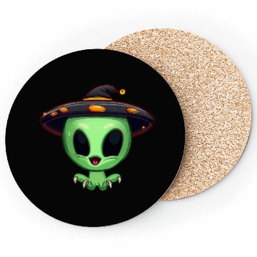 Discover Green Alien Celebrates Halloween Coasters