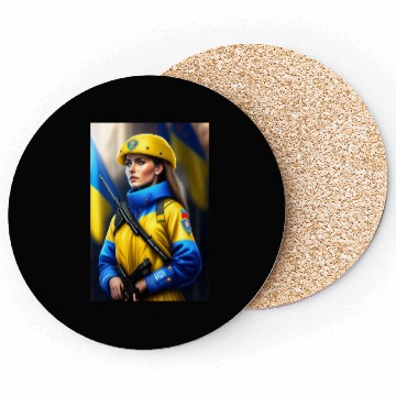 Discover ukraine soldier art Coasters