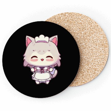 Discover Yuki Kawaii Cat Maid Anime Manga Coasters