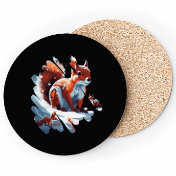 Discover Winter squirrel Coasters