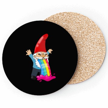 Discover Gnome Vomiting Throwing Up Rainbow Funny Coasters
